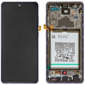 Samsung Galaxy A72 pantalla (violeta) (con un marco) (original)