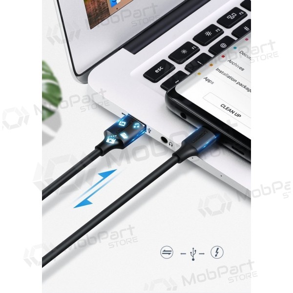 USB cable Ugreen US287 USB to USB-C 3A 1.5m negro