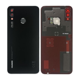 Huawei P20 Lite tapa trasera de la batería negro (Midnight Black) (usada grade C, original)