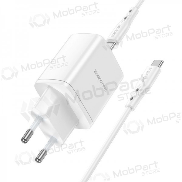 Cargador buitinis Borofone BN9 2xType-C 35W + Type-C blanco