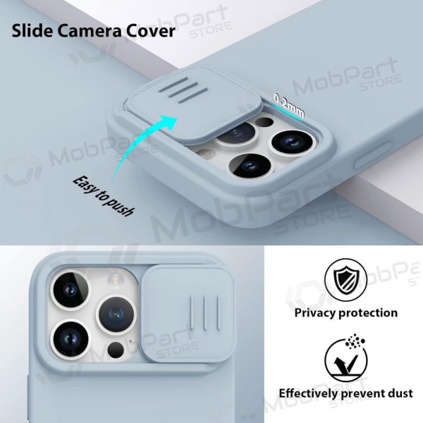 Apple iPhone 15 Pro Max funda „Nillkin Silicone“ (gris)
