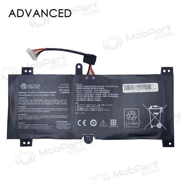 ASUS C41N1731, 3400mAh Bateria para portatil, Advanced