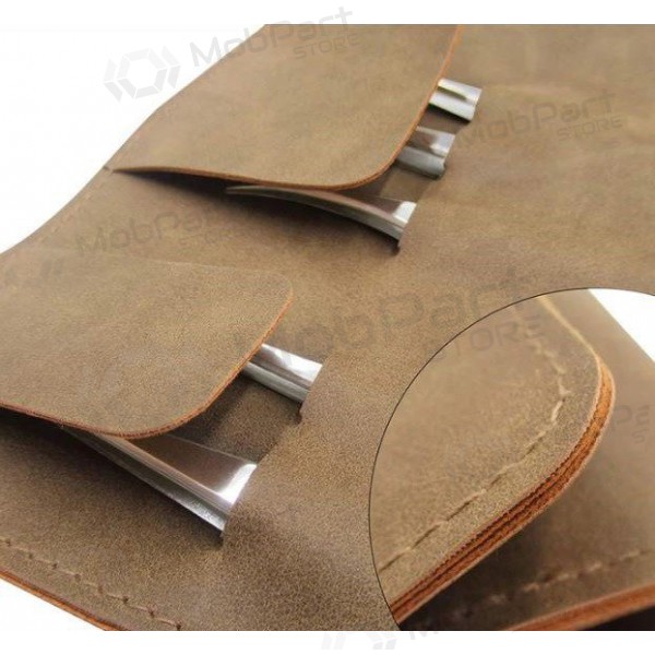 Metal tweezers set JSY with leather case (5pcs)