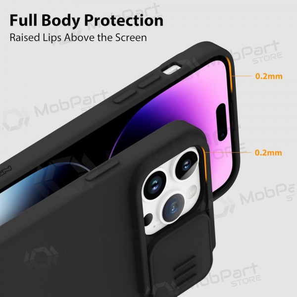 Apple iPhone 15 Plus funda „Nillkin Silicone“ (negro)