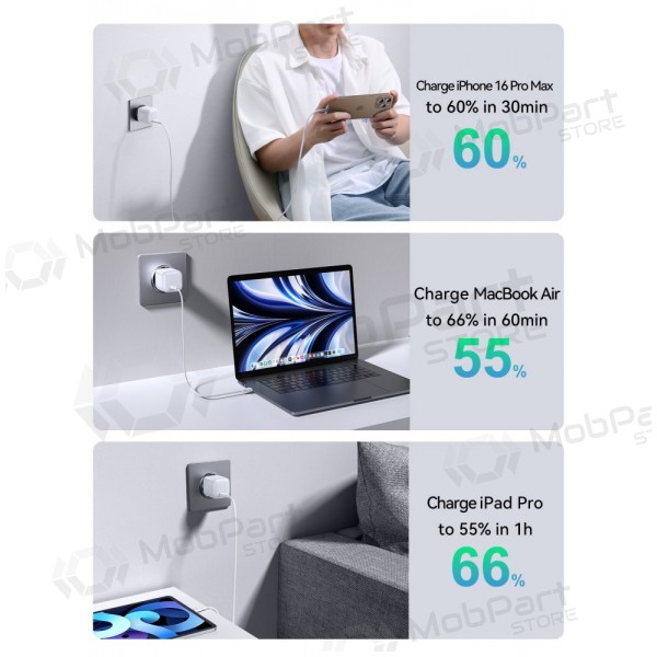 Cargador Joyroom JR-TCG15 30W GaN USB-C blanco