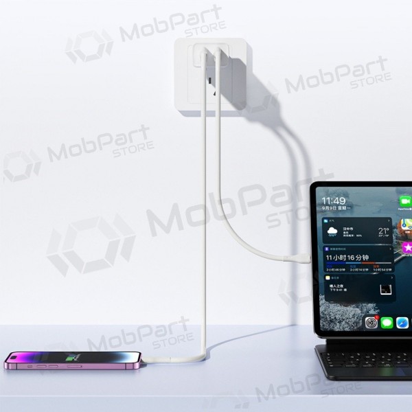 Cargador Awei C15L-EU 2xUSB-A 10W + USB to Lightning cable blanco