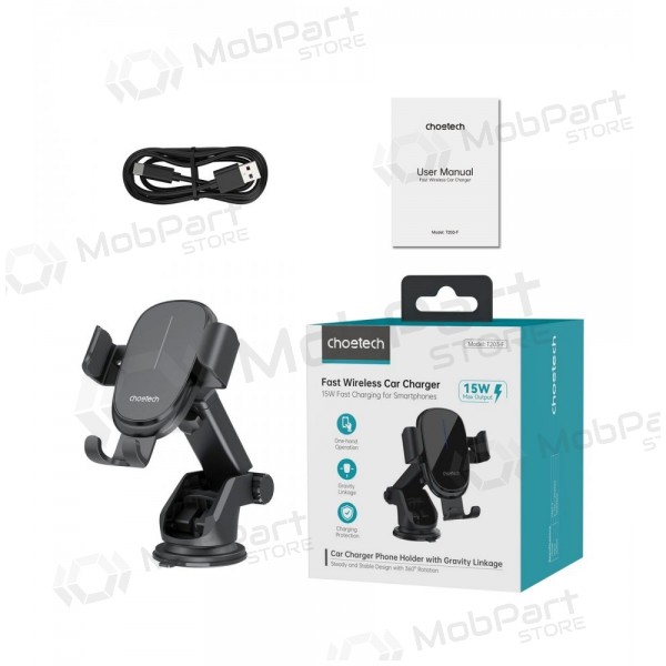Automobilinis laikiklis-cargador Choetech T203-F 15W Gravity Car Charger Holder negro