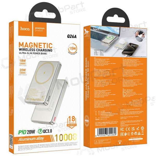 Batería externa Power Bank Hoco Q26A PD20W Magnetic 10000mAh dorado