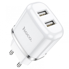 Cargador Hoco N4 con 2 puertos USB (2.4A) (blanco)