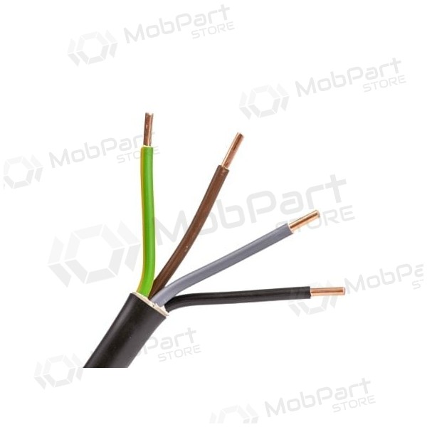 Cable de potencia Lietkabelis CYKY 4x6 mm² de cobre PVC 450/750V monolítico.
