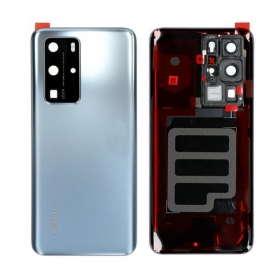 Huawei P40 Pro tapa trasera de la batería plata (Silver Frost) (usada grade C, original)