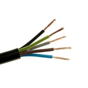 Cable flexible Elpar H05RR-F 5x2.5 mm² de cobre de goma 300/500V.