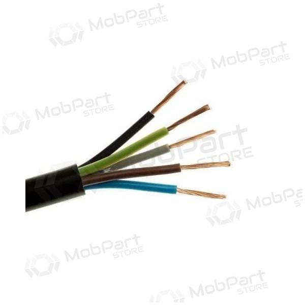 Cable flexible Elpar H05RR-F 5x2.5 mm² de cobre de goma 300/500V.