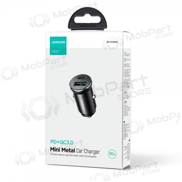 Cargador automobilinis Joyroom CCN05 USB-C/USB-A 30W negro