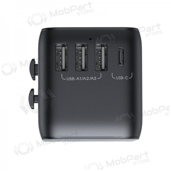 Universal kelioninis cargador Joyroom JR-TCW01 3xUSB-A/USB-C negro