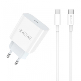 Cargador Jellico AK180 20W USB-C + USB-C to USB-C cable 1.0m blanco