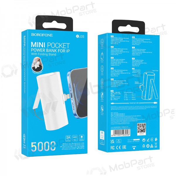 Batería externa Power Bank Borofone BJ35 Lightning 5000mAh Blanco