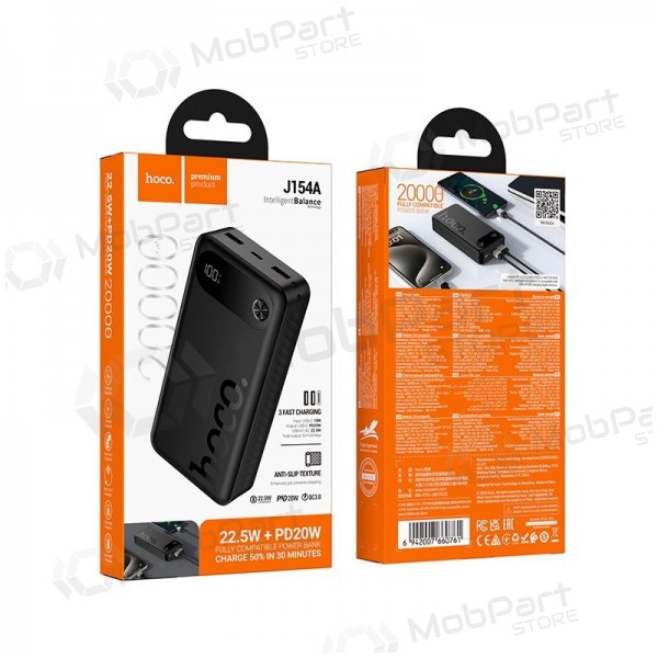 Batería externa Power Bank Hoco J154A 22.5W 20000mAh negro