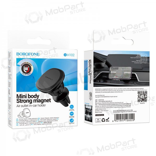 Soporte para teléfono de coche Borofone BH102 (air vent) negro