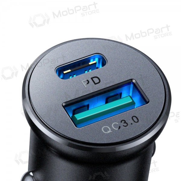 Cargador automobilinis Joyroom CCN05 USB-C/USB-A 30W negro