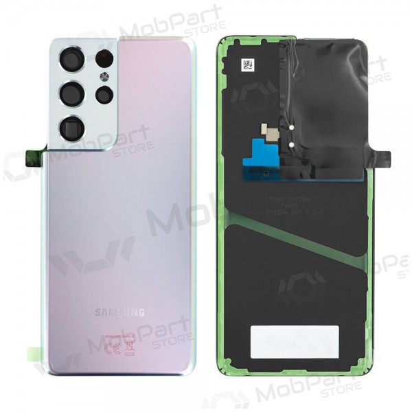 Samsung G998 Galaxy S21 Ultra 5G tapa trasera de la batería (Phantom Silver) (usada grade B, original)