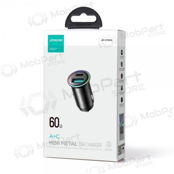 Cargador automobilinis Joyroom JR-CCN04 USB-C/USB-A 60W negro