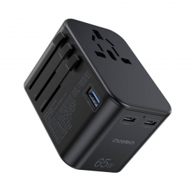 Universal kelioninis cargador Choetech PD5009 65W 2xUSB-C/USB-A negro