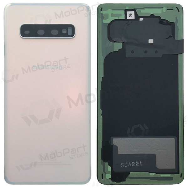 Samsung G973 Galaxy S10 tapa trasera de la batería blanco (Prism White) (usada grade B, original) Samsung G973 Galaxy S10 tapa trasera de la batería blanco (Prism White) (usada grade B, original)