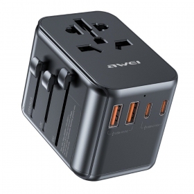 Universal kelioninis cargador Awei C-39 GaN 35W 2xUSB-A/3xUSB-C negro