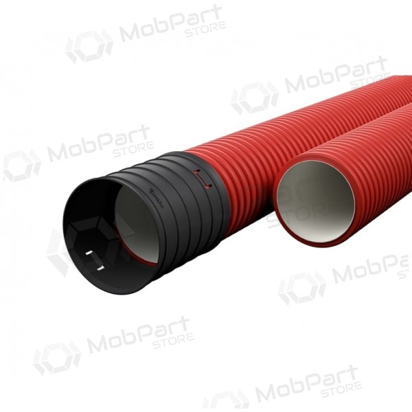 Rojos gofruotas vamzdis D32 / d22 su virve Ecopipe (be halogenų, 50m) 