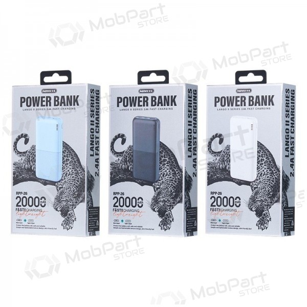 Batería externa Power Bank Remax RPP-26 12W 20000mAh negro
