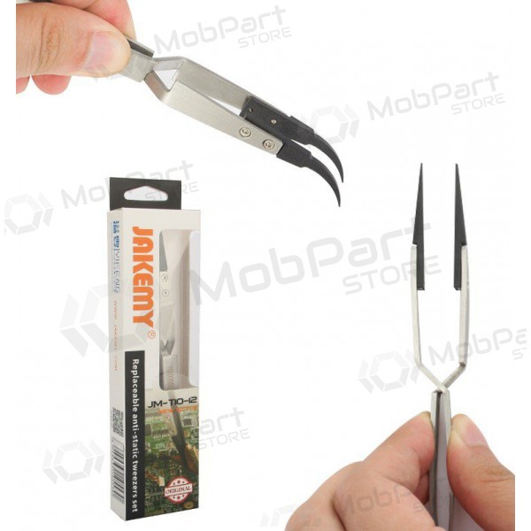 Pinza metálica antiestática Jakemy JM-T10-12 ESD (replaceable head)