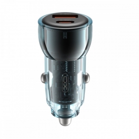 Cargador de coche XO CC60 USB-A/USB-C 60W azul