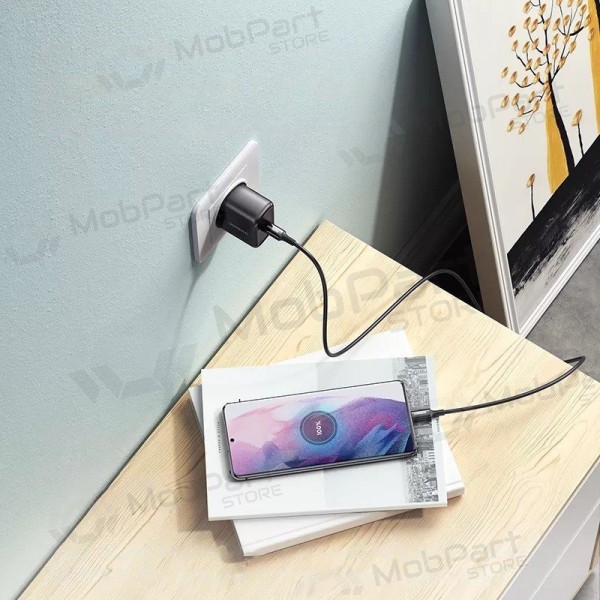 Cargador buitinis Ugreen CD250 USB-C 25W + USB-C cable 2.0m negro