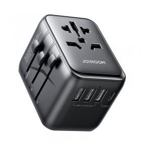 Universal kelioninis cargador Joyroom JR-TCW01 3xUSB-A/USB-C negro