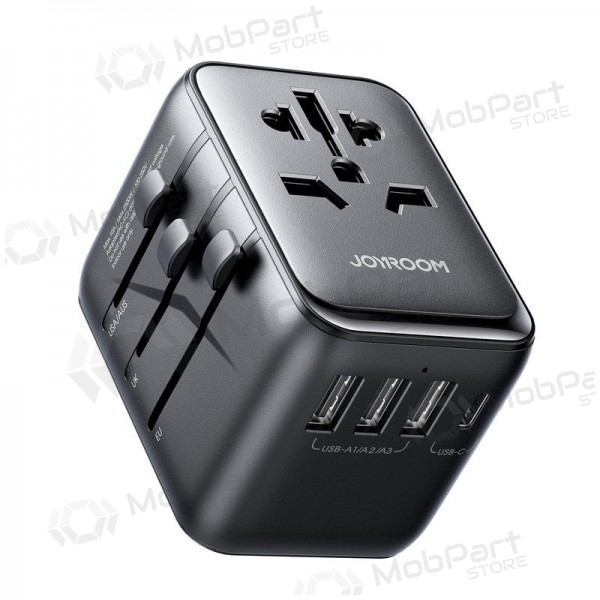 Universal kelioninis cargador Joyroom JR-TCW01 3xUSB-A/USB-C negro