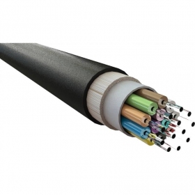 Cable óptico Excel 205-300 4 fibras monomodo OS2 9/125 G652D LSZH CPR Dca resistente a UV 1000 N