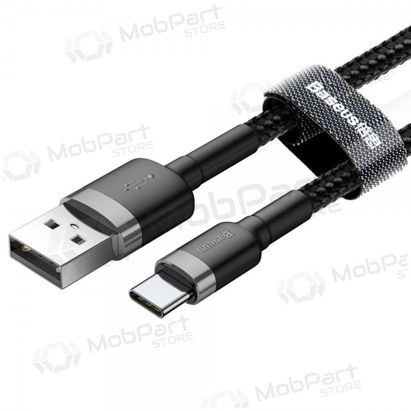 Cable USB Baseus Cafule Tipo C 2m 2A (gris-negro) CATKLF-CG1