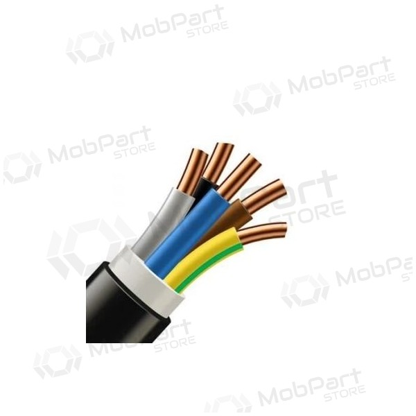 Cable de alimentación Lietkabelis CYKY 5x6 mm² cobre PVC 450/750V conductor sólido.