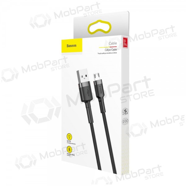 USB cable Baseus Cafule Type-C 1.0m 3.0A (gris-negro) CATKLF-BG1
