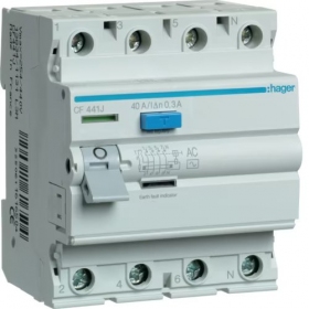 Relé diferencial Hager ECF441J (40A, 4P, 300mA)