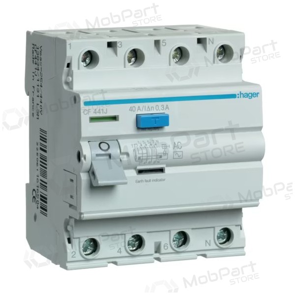 Relé diferencial Hager ECF441J (40A, 4P, 300mA)
