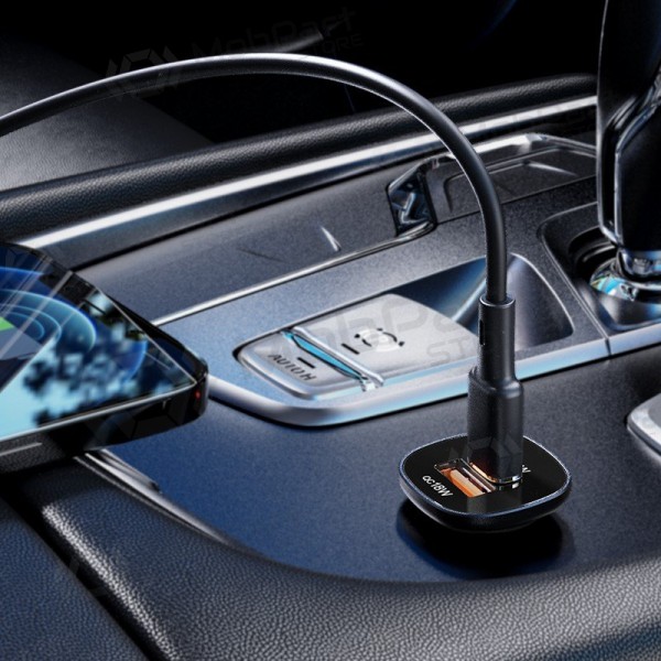 Cargador automobilinis Acefast B1 Mini 38W USB-C+USB-A negro