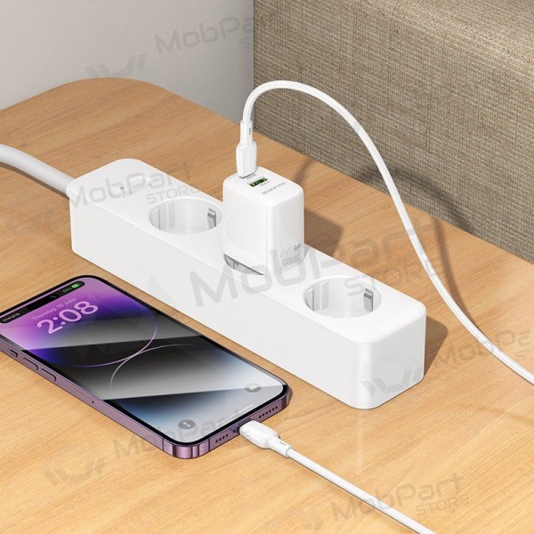 Cargador Borofone BN27 20W USB-C/USB-A blanco