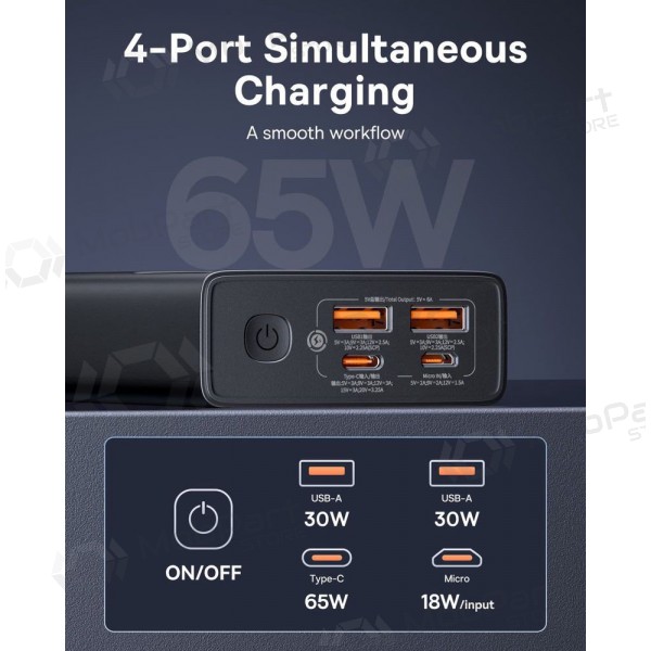 Batería externa Power Bank Baseus StarLord 65W 20000mAh negro P10022906113-00