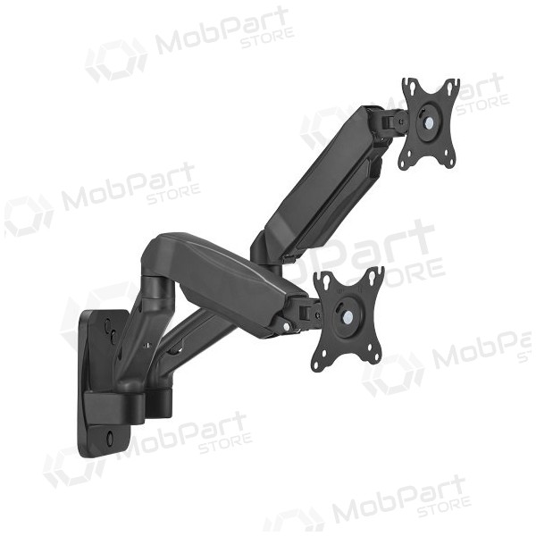 Dviejų 17”-32” monitorių spyruoklinis sieninis laikiklis, negro