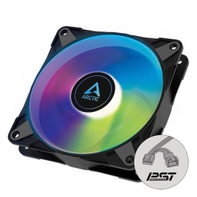 ARCTIC P12 PWM PST A-RGB, ventilador de caja, 4-pin, 120mm, negro