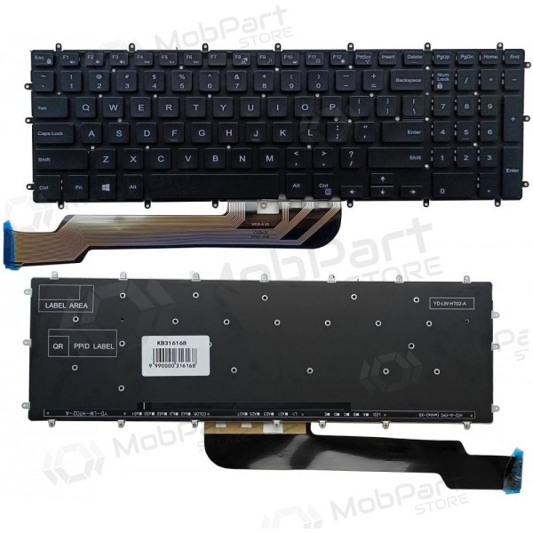 Teclado DELL Inspiron 5570, 5565, 7566, 7567, 3579, con retroiluminación.