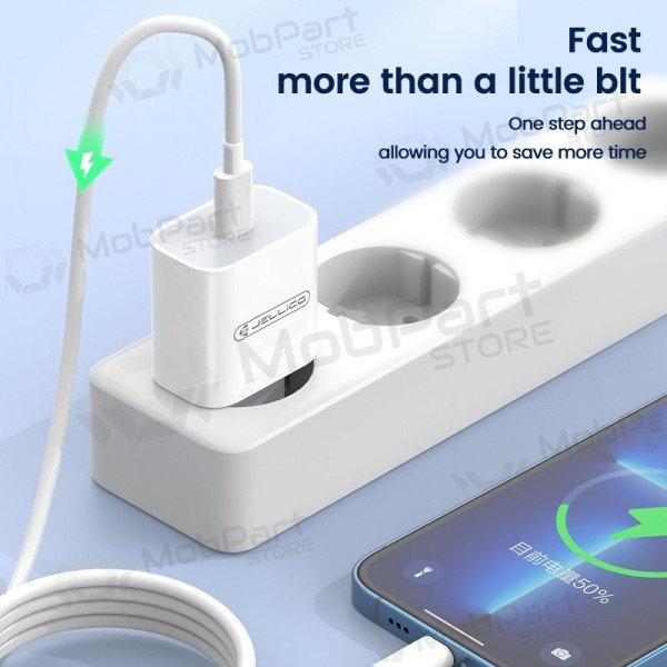 Cargador Jellico AK180 20W USB-C + USB-C to USB-C cable 1.0m blanco