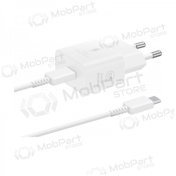 Cargador original Samsung EP-T2510XWEGEU 25W + USB-C cable en el paquete blanco